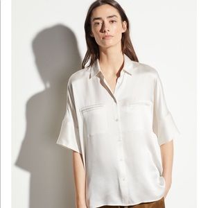 NWOT Vince short sleeve silk blouse size xs